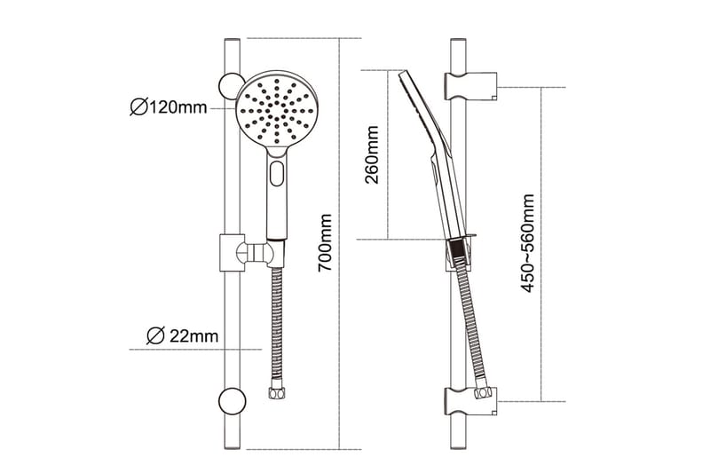 Sannahed Duschet 70 cm - Krom - Hus & renovering - Kök & bad - Badrum - Duscharmatur & dusch tillbehör