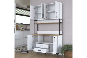 Flerfunktionsskåp Cerreta 169 Valnöt / Vit - Vit - Hus & renovering - Kök & bad - Kök & tvättstuga