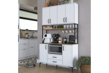 Flerfunktionsskåp Cerreta 169 Valnöt / Vit - Vit - Hus & renovering - Kök & bad - Kök & tvättstuga