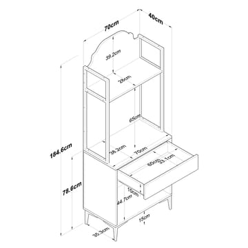 Keldan Multifunktionsskåp 70x184,6x40 cm - Valnöt och vit - Hus & renovering - Kök & bad - Kök & tvättstuga