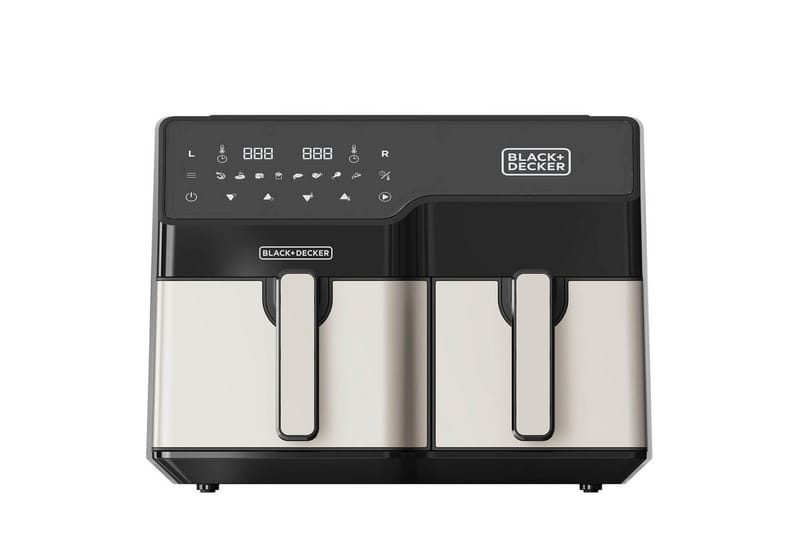 Air Fryer Black+Decker Dual Basket 2500W, Svart||Silver
