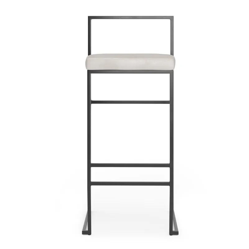 Aston barstol beige sammet - Sitthöjd 75 cm, Beige