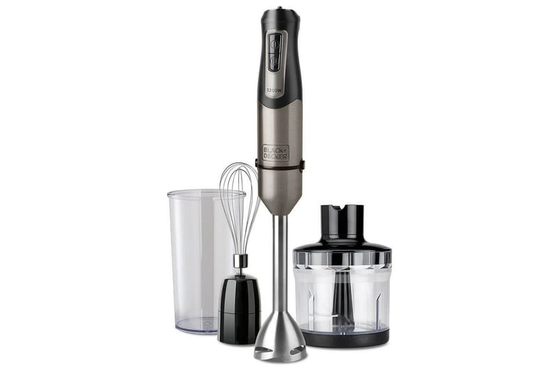 Stavmixerset Black+Decker Brushed 1200W, Kolgrå|Svart
