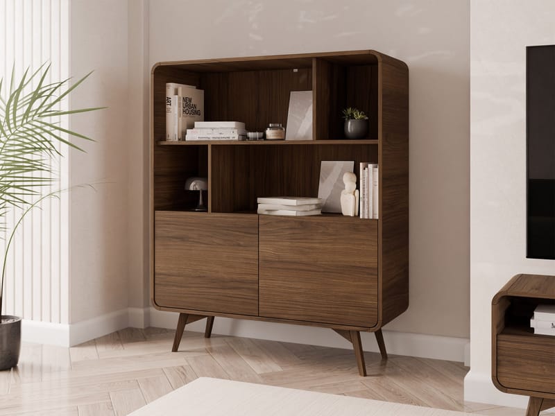 Corvan Bokhylla 108 cm i Valnöt - Brun - Förvaring - Hylla - Bokhylla