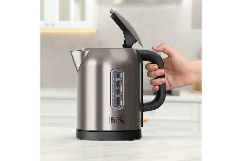 Vattenkokare Black+Decker 2200W 1L Borstat Stål - Silver - Hushåll - Matlagning & Bakning - Köksredskap & kökstillbehör