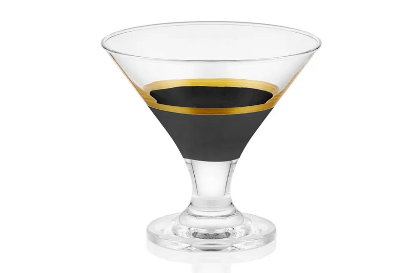 Glass Set 6-pack, Svart/Guld