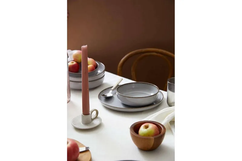 Middagset (12 delar) Pinewick Grå - Kolgrå - Hushåll - Servering & Dukning - Tallrikar & skålar