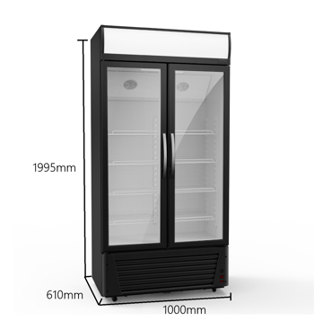 Displaykyl 618L | Energieffektiv & låsbar dryckeskyl | 100x61x195 cm - Hushåll - Vitvaror - Kyl och frys - Kylskåp