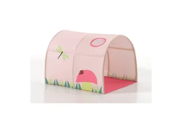 Halvhöjdssäng med gardin Pino Spring Grå, Grå, Med rutschkana, Fjäder, Vår, 3 - Grå, Grå, Med rutschkana, Fjäder, Vår, 3 - Möbler - Barnmöbler - Barnsäng & juniorsäng - Hussäng