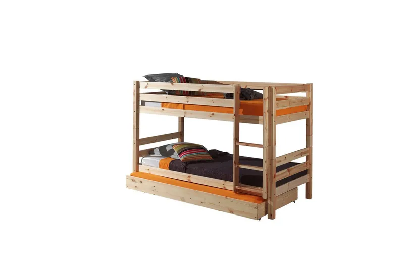 Våningssäng med undersäng Pino Naturlig, 140 cm - Naturlig, 140 cm - Möbler - Barnmöbler - Barnsäng & juniorsäng - Våningssäng barn