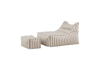 Loungestol Redang med fotpall - Vit/ Beige - Möbler - Barnmöbler - Barnstol - Saccosäck & sittpuff barn