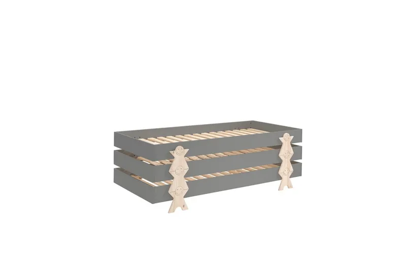 Säng Modulo med smilisfötter Grå, 3 - Grå, 3 - Möbler - Barnmöbler - Barnsäng & juniorsäng