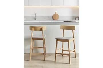 Barstol Isanti set om 2 Ljus Trä-Beige - Ljus Trä-Beige - Möbler - Stolar & fåtöljer - Barstol & barpall
