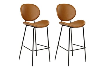 Barstol Luana set om 2 Brun-Svart - Brun-Svart - Möbler - Stolar & fåtöljer - Barstol & barpall