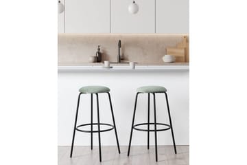 Barstol Morton set om 2 Grön-Svart - Grön-Svart - Möbler - Stolar & fåtöljer - Barstol & barpall