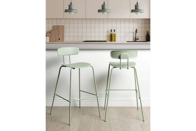 Barstol Sibley set om 2 Ljusgrön - Ljusgr ön - Möbler - Stolar & fåtöljer - Barstol & barpall