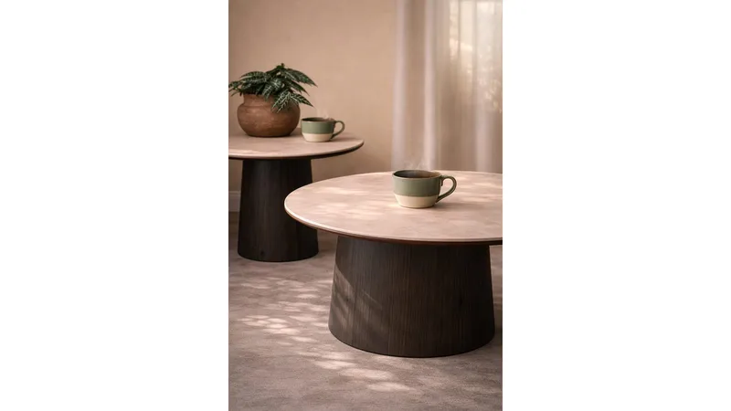 Ödalen Soffbord Rund 48 cm - Travertine look - Möbler - Bord & matgrupper - Soffbord