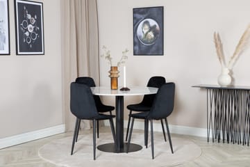 Admira Matgrupp 106 cm Rund inkl 4 Ypas Stolar - Marmor/Vit/Svart - Möbler - Bord & matgrupper - Matgrupper