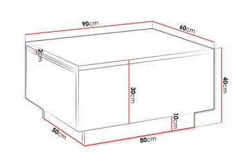 Adrianah 90 cm Rektangulärt Soffbord med Lock i Trä - Vit - Möbler - Bord & matgrupper - Soffbord