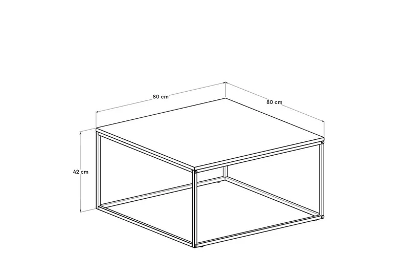 Ajmit Soffbord 80x80 cm Brun/Svart - Hanah Home - Möbler - Bord & matgrupper - Soffbord
