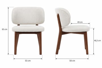 Alma Matgrupp 220 cm rektangulärt i Valnöt med 6 Eira Matstolar - Valnöt - Möbler - Bord & matgrupper - Matgrupper