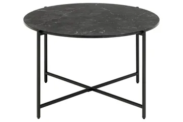 Almina Runt Soffbord 70 cm i Marmor med Metallunderrede - Svart - Möbler - Bord & matgrupper - Soffbord