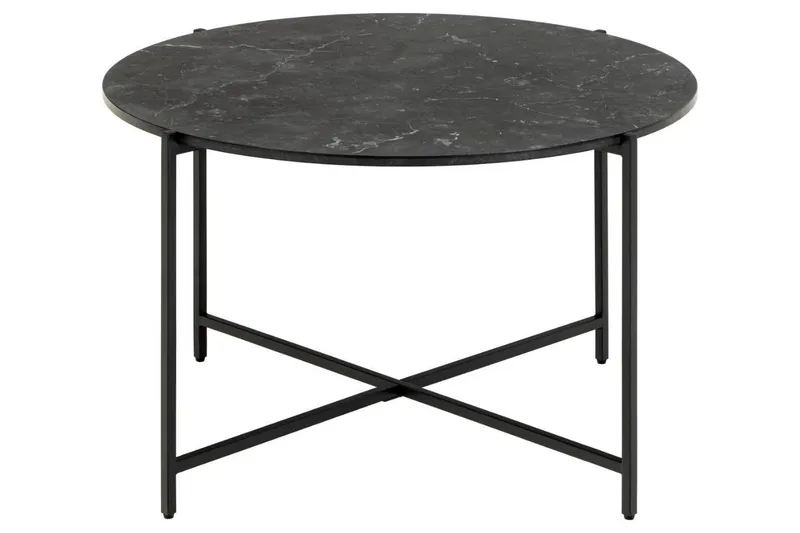 Almina Runt Soffbord 70 cm i Marmor med Metallunderrede - Svart - Möbler - Bord & matgrupper - Soffbord