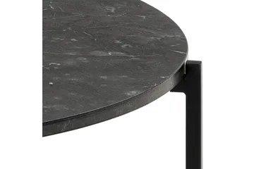 Almina Runt Soffbord 70 cm i Marmor med Metallunderrede - Svart - Möbler - Bord & matgrupper - Soffbord
