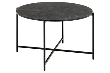 Almina Runt Soffbord 70 cm i Marmor med Metallunderrede - Svart - Möbler - Bord & matgrupper - Soffbord