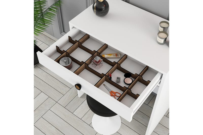 Ameias Sminkbord 70 cm med Förvaring och Lådor i Målat Trä - Vit - Möbler - Bord & matgrupper - Sminkbord & toalettbord