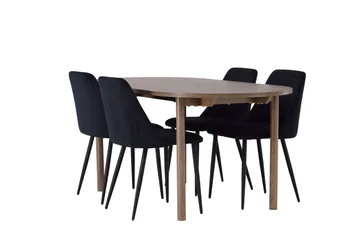 Andy Matgrupp 180 cm Oval med 4 Night stolar - Svart - Möbler - Bord & matgrupper - Matgrupper