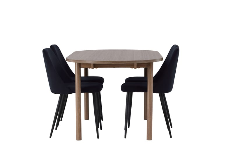Andy Matgrupp 180 cm Oval med 4 Night stolar - Svart - Möbler - Bord & matgrupper - Matgrupper