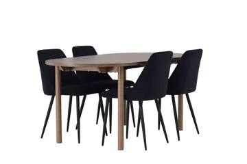 Andy Matgrupp 180 cm Oval med 4 Night stolar - Svart - Möbler - Bord & matgrupper - Matgrupper