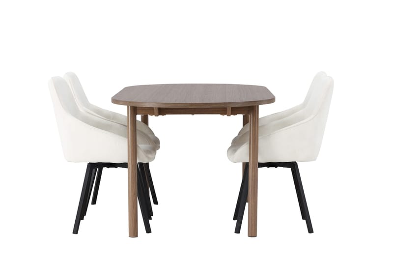 Andy Matgrupp 180 cm Oval med 4 Rosie stolar - Beige - Möbler - Bord & matgrupper - Matgrupper