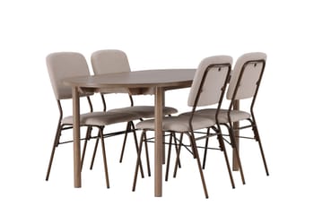 Andy Matgrupp 180 cm Oval med 4 Seda stolar - Beige - Möbler - Bord & matgrupper - Matgrupper