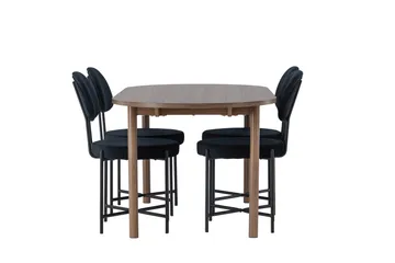 Andy Matgrupp 180 cm Oval med 4 Stella stolar - Svart - Möbler - Bord & matgrupper - Matgrupper