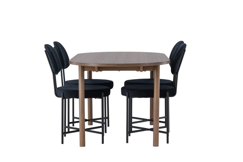 Andy Matgrupp 180 cm Oval med 4 Stella stolar - Svart - Möbler - Bord & matgrupper - Matgrupper