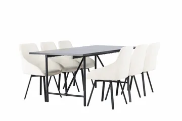 Astrid Matgrupp 200 cm Rektangulär med 6 Rosie stolar - Beige - Möbler - Bord & matgrupper - Matgrupper