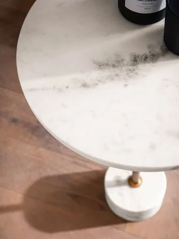 Aelros Sidobord 30 cm - vit marmor med grå ådring och guld - Möbler - Bord & matgrupper - Avlastningsbord - Konsolbord & sidobord