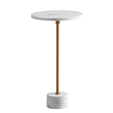 Aelros Sidobord 30 cm - vit marmor med grå ådring och guld - Möbler - Bord & matgrupper - Avlastningsbord - Konsolbord & sidobord