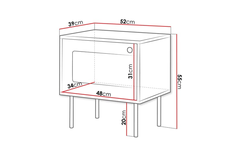 Akilesh Sängbord 52 cm i Målat Trä med Förvaring - Vit - Möbler - Bord & matgrupper - Avlastningsbord - Sängbord & nattduksbord