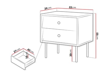 Akilesh Sängbord 52 cm i Målat Trä med Lådor - Vit - Möbler - Bord & matgrupper - Avlastningsbord - Sängbord & nattduksbord