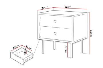 Akilesh Sängbord 52 cm - Svart - Möbler - Bord & matgrupper - Avlastningsbord - Sängbord & nattduksbord