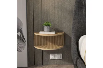 Antigua Vägghängt Sängbord 45 cm med Rottingutseende, Förvaring med Hylla - Brun - Möbler - Bord & matgrupper - Avlastningsbord - Sängbord & nattduksbord