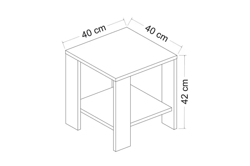 Asrel Sidobord 40 cm - Valnöt - Möbler - Bord & matgrupper - Avlastningsbord - Lampbord
