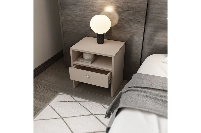 Berriaren Sängbord 45 cm - Beige - Möbler - Bord & matgrupper - Avlastningsbord - Sängbord & nattduksbord