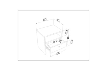 Berriaren Sängbord 45 cm - Vit - Möbler - Bord & matgrupper - Avlastningsbord - Sängbord & nattduksbord