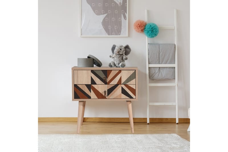 Bertoaria Sängbord 60x40 cm Brun - Hanah Home - Möbler - Bord & matgrupper - Avlastningsbord - Sängbord & nattduksbord