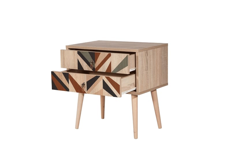 Bertoaria Sängbord 60x40 cm Brun - Hanah Home - Möbler - Bord & matgrupper - Avlastningsbord - Sängbord & nattduksbord