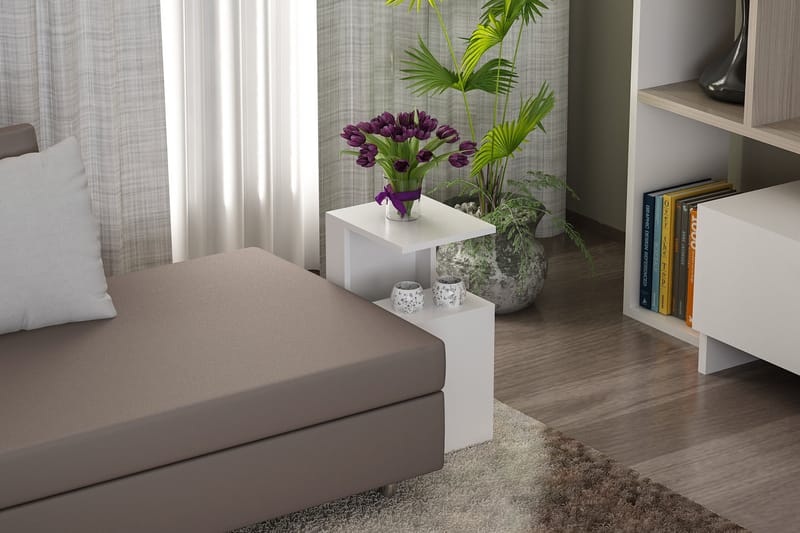 Asillane Sidobord Modern - Vit - Möbler - Bord & matgrupper - Avlastningsbord - Brickbord & småbord
